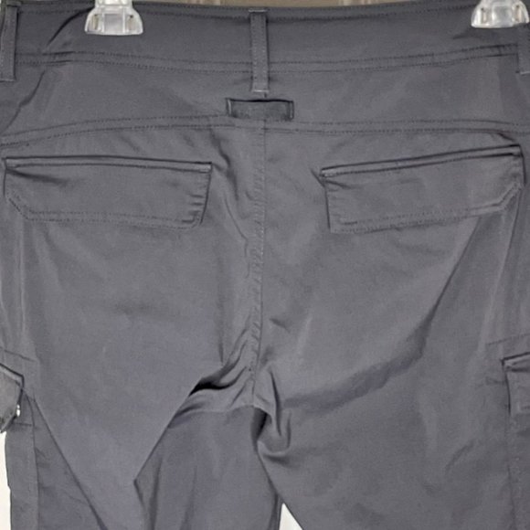 PrAna Nylon Mid-Rise Elastic Cuff Hiking Climbing Capris - Gray - 12 - Picture 6 of 9
